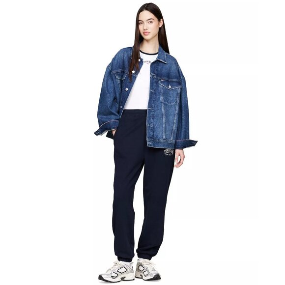 Tommy Jeans Women's Daisy Back Colorblock Flag Oversized Denim Jean Jacket NWT - Picture 2 of 5